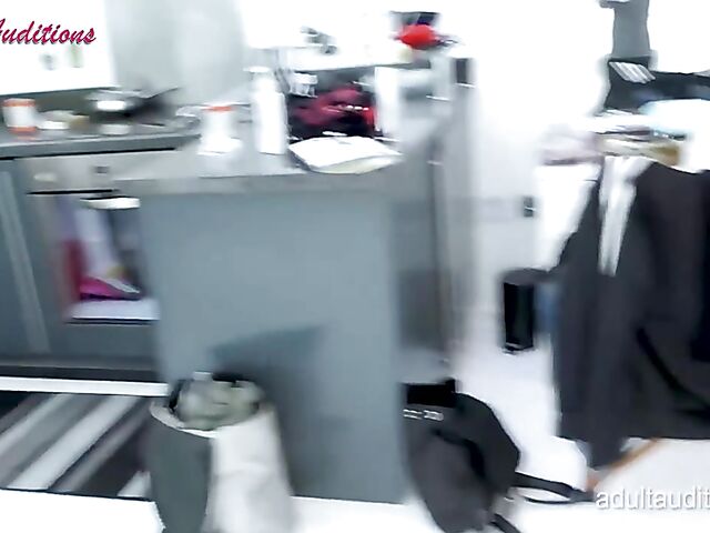 Pale alt girl Red Rose's interracial audition with a black plumber