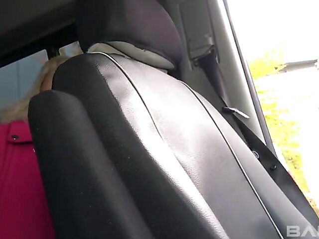 Mature car quickie in the backseat with a hot stud featuring Monita