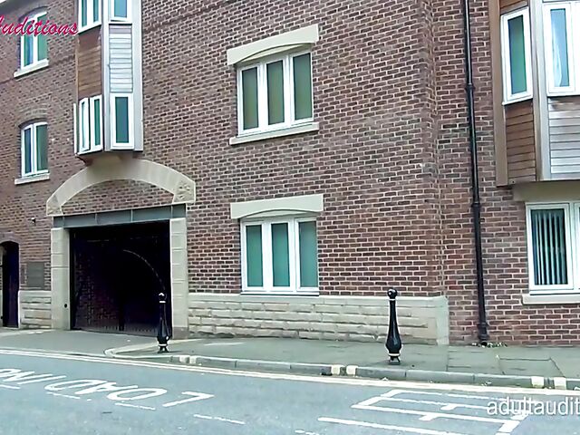 Rosie's first porn casting in schoolgirl uniform with a vibrator