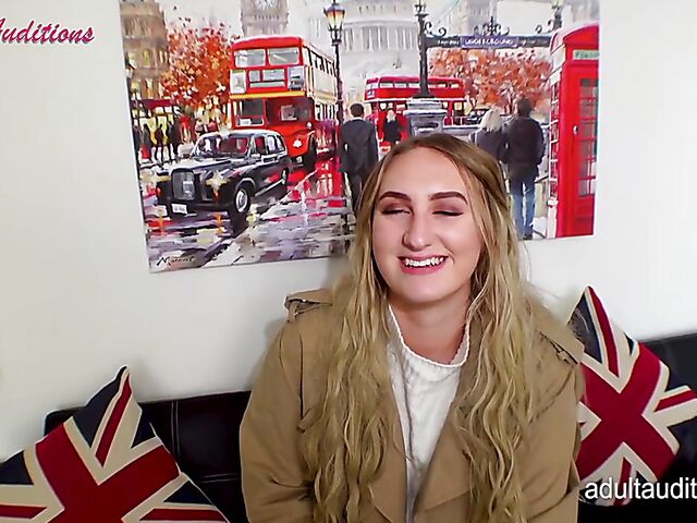 POV British casting and red thong fuck with Nina