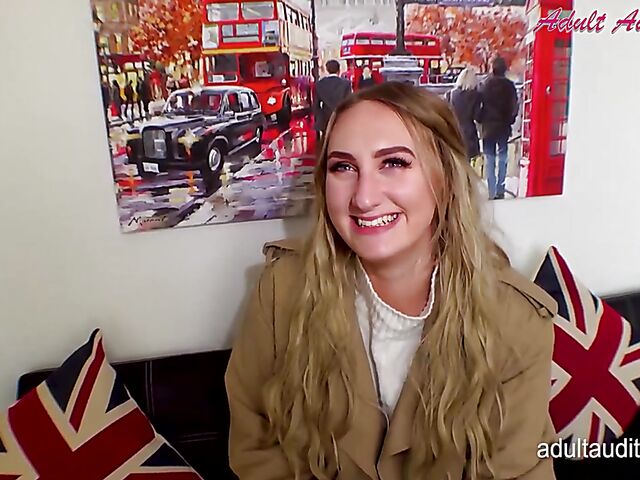 POV British casting and red thong fuck with Nina