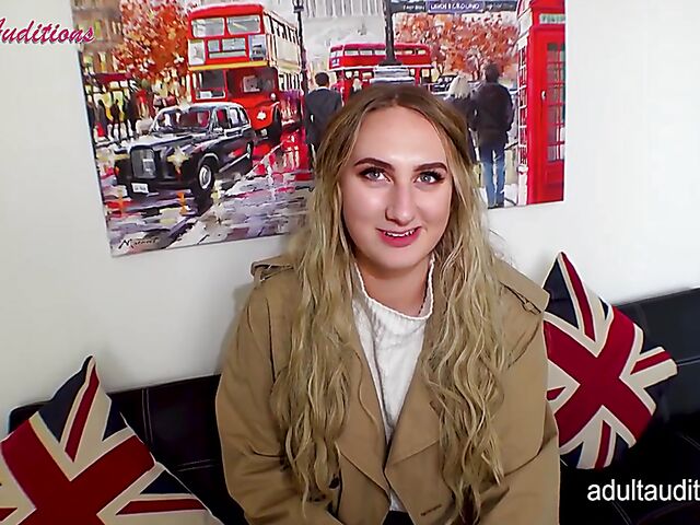 POV British casting and red thong fuck with Nina