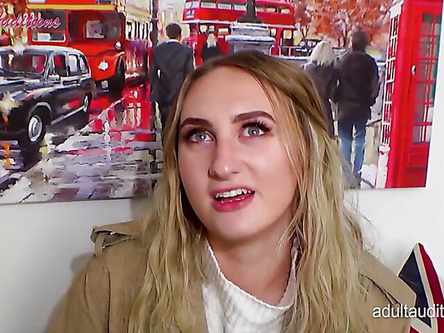 POV British casting and red thong fuck with Nina