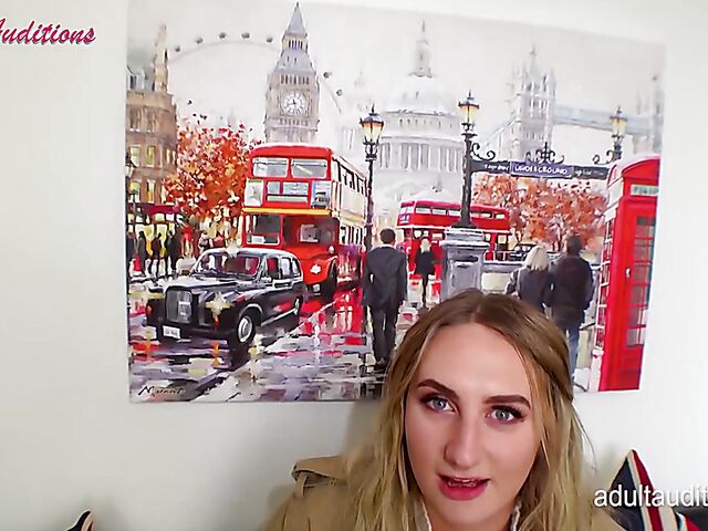 POV British casting and red thong fuck with Nina