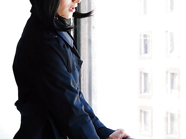 Fishnet solo with small tits brunette Izzy Lush