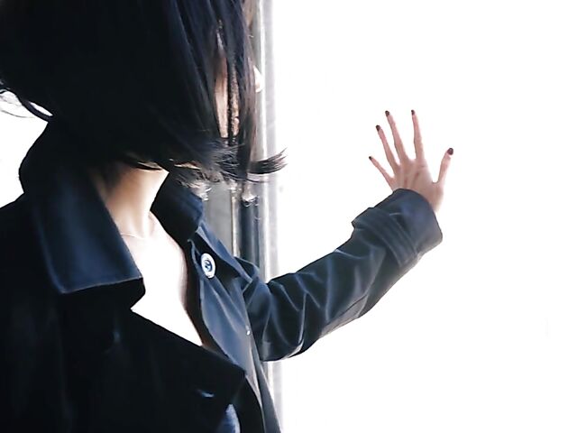 Fishnet solo with small tits brunette Izzy Lush