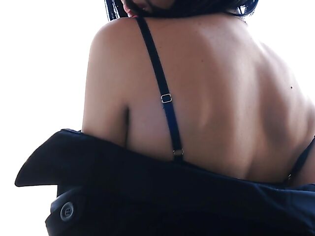 Fishnet solo with small tits brunette Izzy Lush