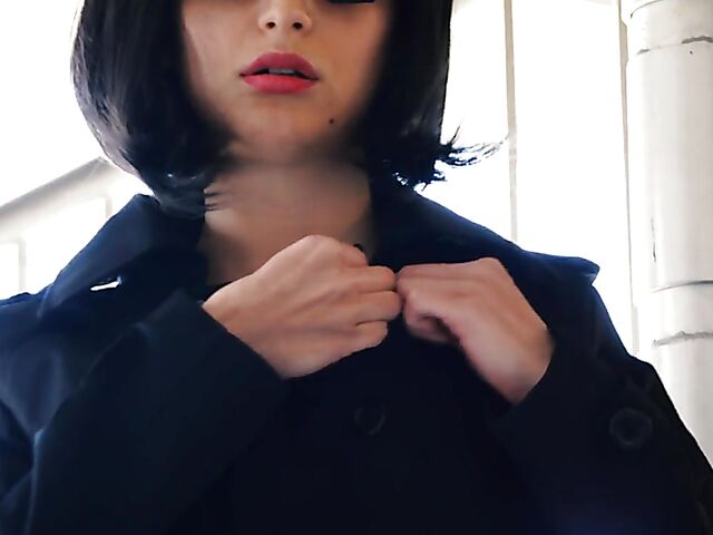 Fishnet solo with small tits brunette Izzy Lush