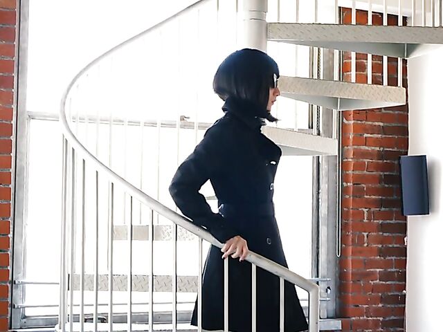 Fishnet solo with small tits brunette Izzy Lush