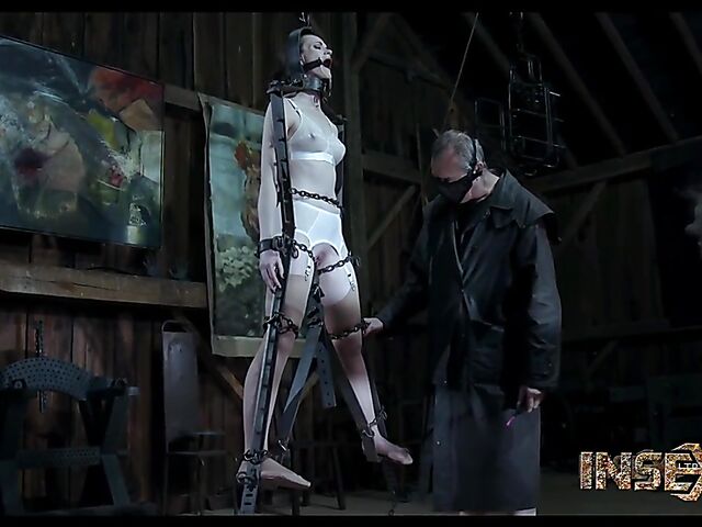 Anal hook in restraints for helpless Hazel Hypnotic