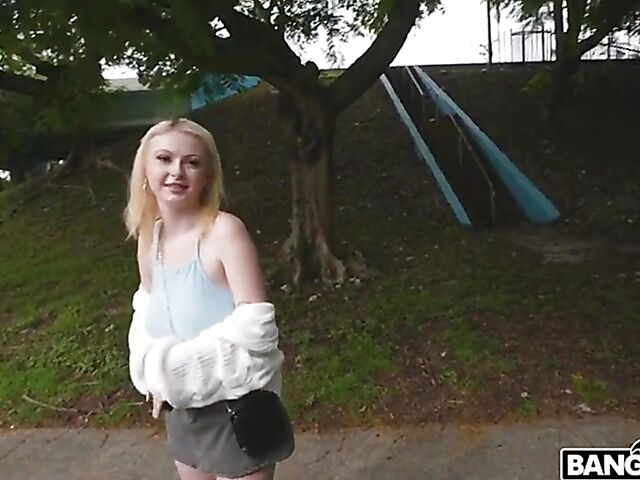 Busty petite Carrie Sage gets picked off the street and banged in a van