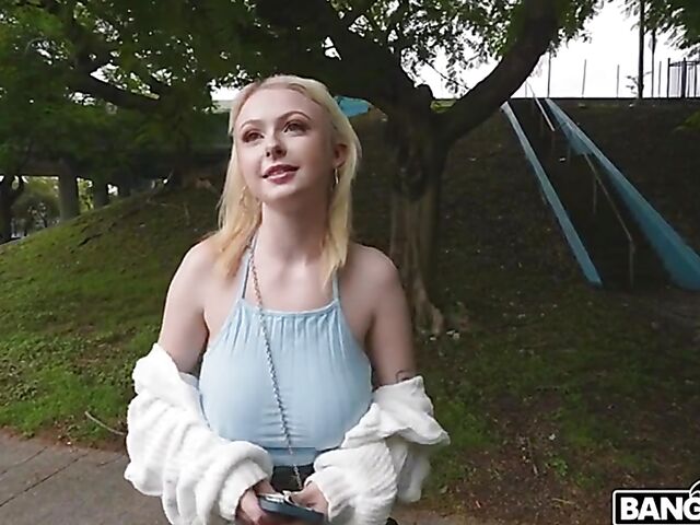 Busty petite Carrie Sage gets picked off the street and banged in a van