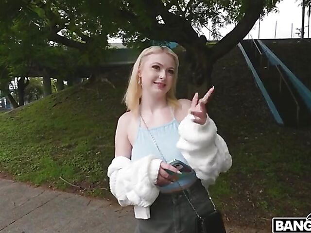 Busty petite Carrie Sage gets picked off the street and banged in a van