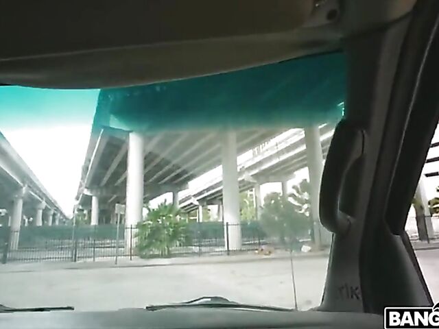 Busty petite Carrie Sage gets picked off the street and banged in a van