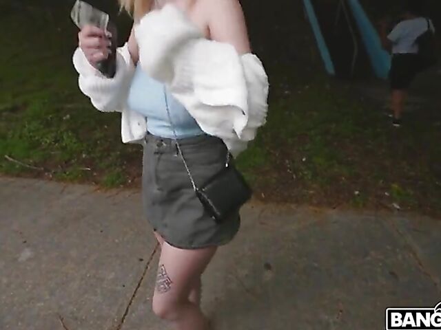 Busty petite Carrie Sage gets picked off the street and banged in a van