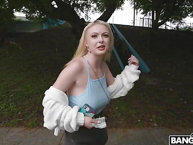 Busty petite Carrie Sage gets picked off the street and banged in a van