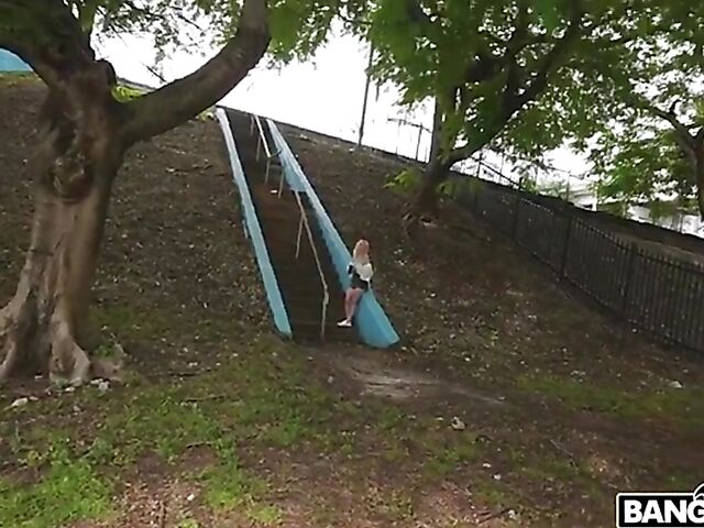 Busty petite Carrie Sage gets picked off the street and banged in a van