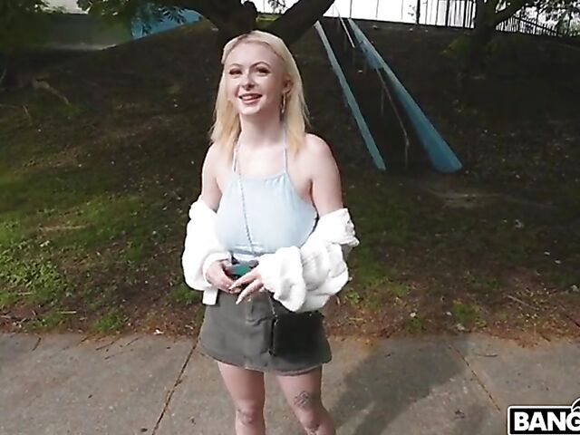 Busty petite Carrie Sage gets picked off the street and banged in a van