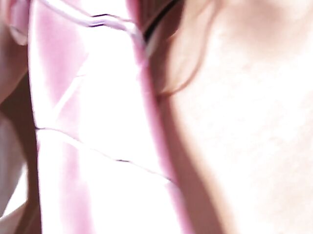 Lace lingerie and silk tie erotic solo masturbation with Amber