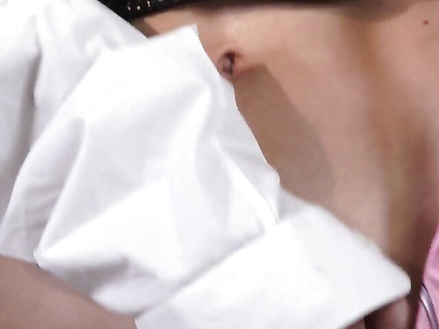 Lace lingerie and silk tie erotic solo masturbation with Amber