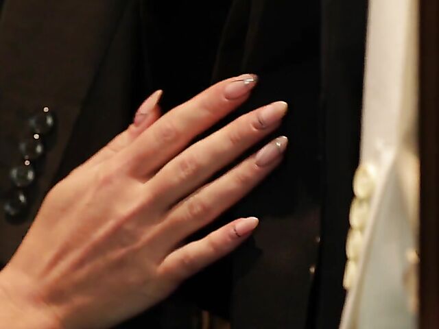 Lace lingerie and silk tie erotic solo masturbation with Amber