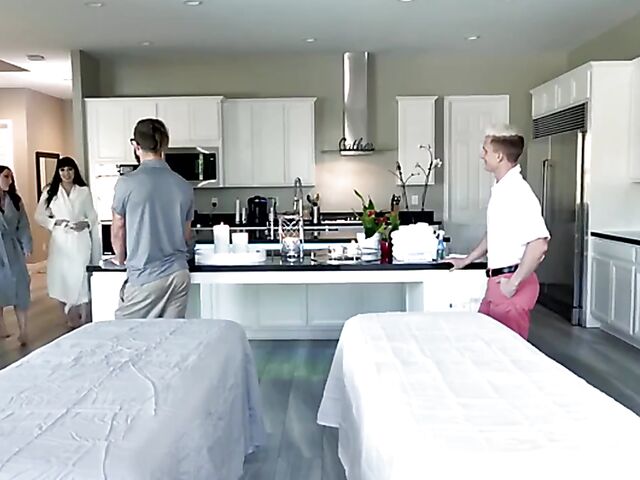 2 on 2 Mom swap MILF foursome compilation