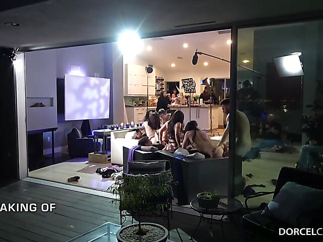 Behind the scenes sex orgy with Angela White and Avi Love