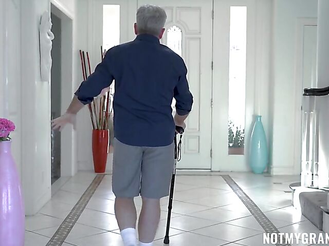 Grandpa fuck teen with pale blonde girl Annie Archer