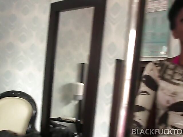 Short haired ebony anal interracial session with a white dude featuring Etana