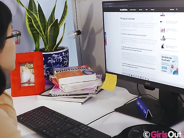 Asian Australian Jean is curious about anal toys and self fisting