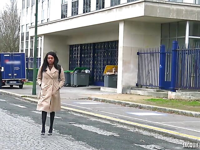 French black on black porn with ebony student Haneul