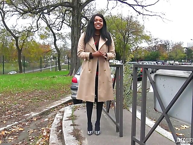 French black on black porn with ebony student Haneul