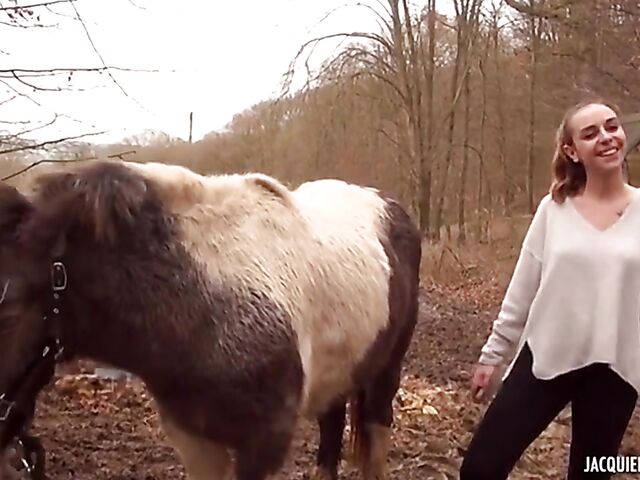 French outdoor sex with 20-year-old farmer Julia