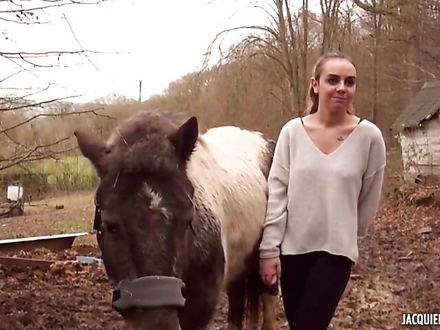 French outdoor sex with 20-year-old farmer Julia