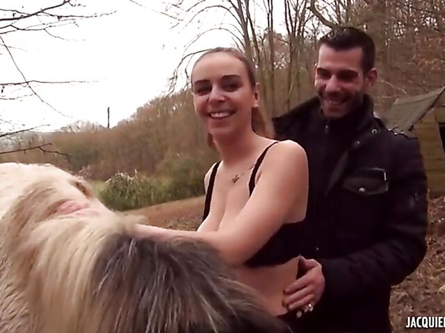 French outdoor sex with 20-year-old farmer Julia