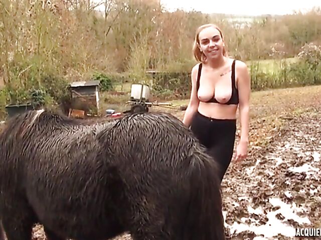 French outdoor sex with 20-year-old farmer Julia