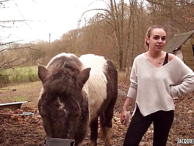 French outdoor sex with 20-year-old farmer Julia