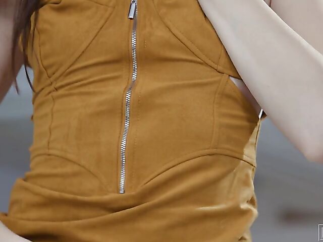 Jenny Doll changes panties showing her shaved snatch