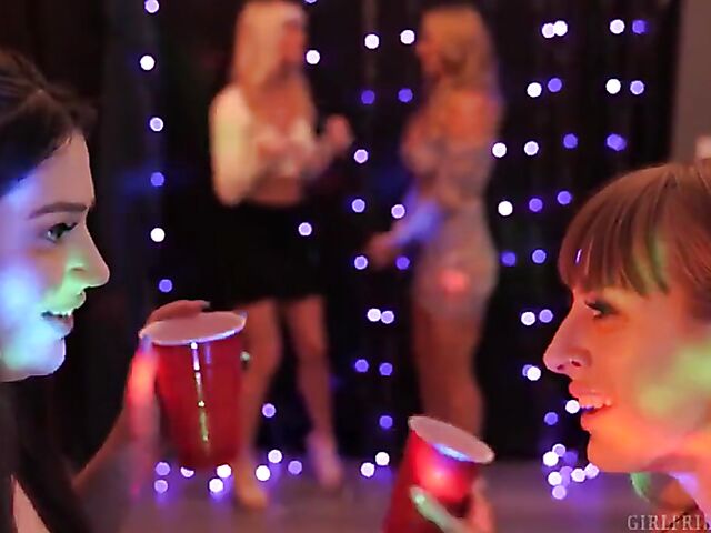 Angel Youngs and Katie Morgan lesbian party for two