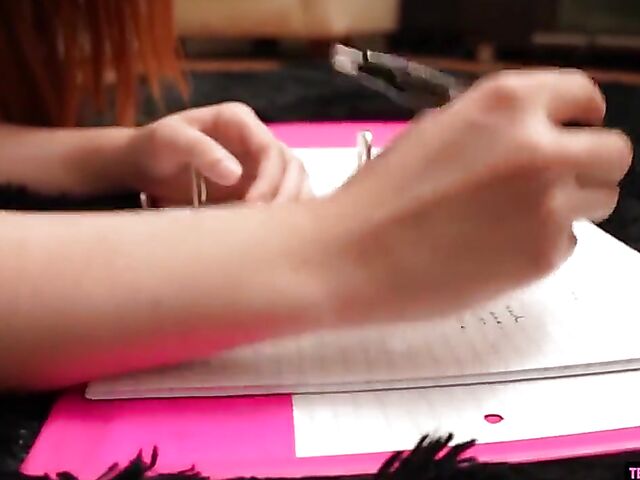 Busty redhead teen Bess Breast caught taking racy photos