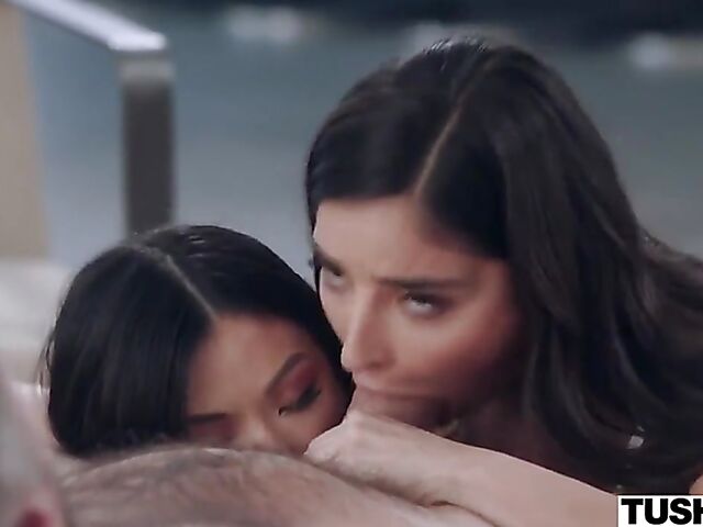 Manuel Ferrara anal FFM session with Lulu Chu and Emily Willis