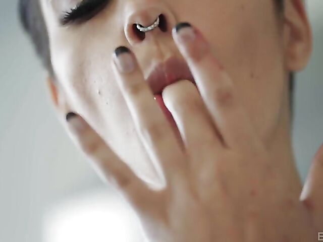 Food sex in the kitchen with short hair brunette Brooklyn Gray