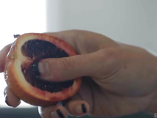 Food sex in the kitchen with short hair brunette Brooklyn Gray