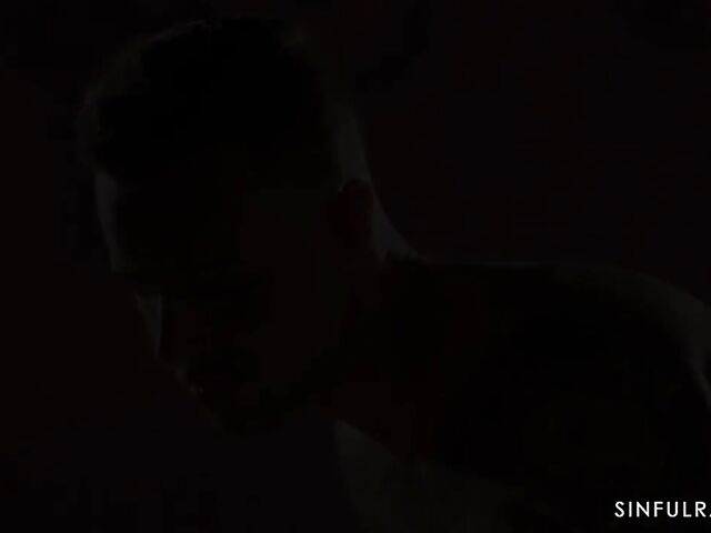 Erotic sex in the dark with oiled up shaved babe Anna De Ville