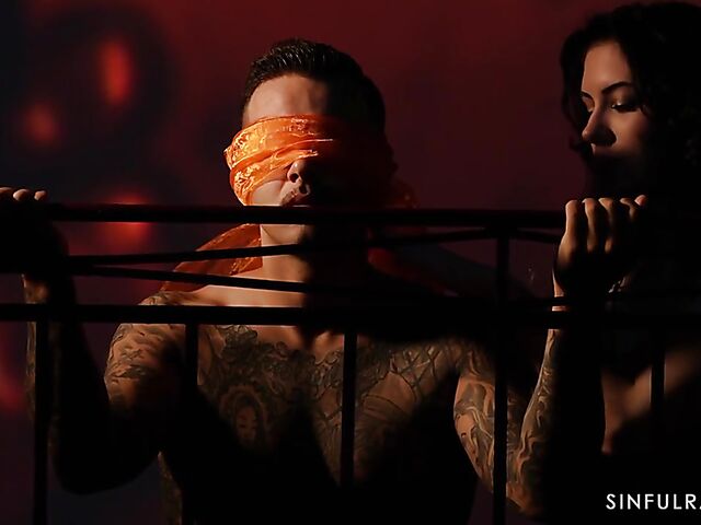 Erotic sex in the dark with oiled up shaved babe Anna De Ville