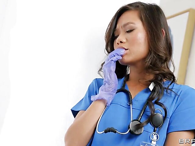 Anal asian nurse Vina Sky helps Mick Blue