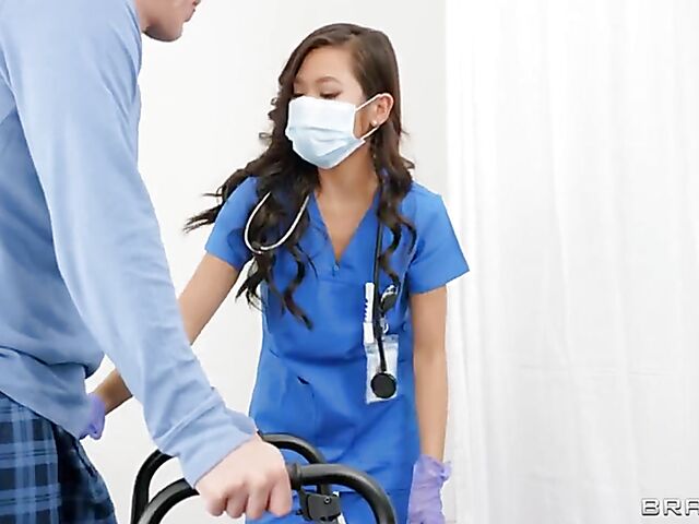 Anal asian nurse Vina Sky helps Mick Blue