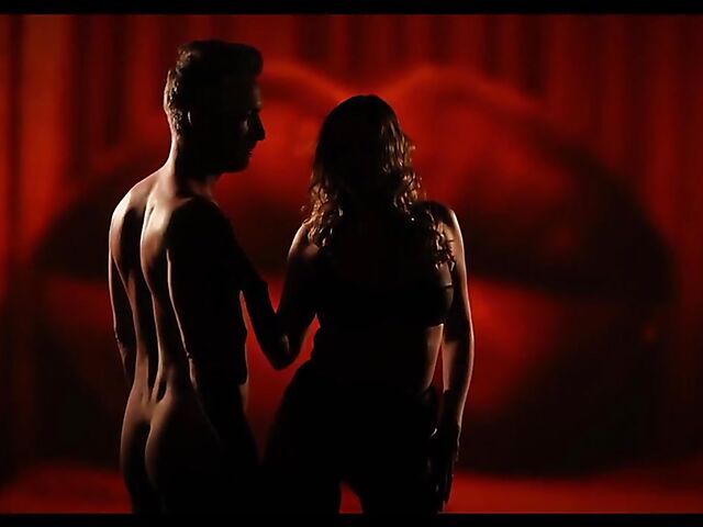 Sensual threesome in the dark with busty Candy Alexa