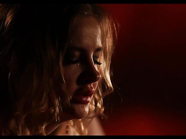 Sensual threesome in the dark with busty Candy Alexa