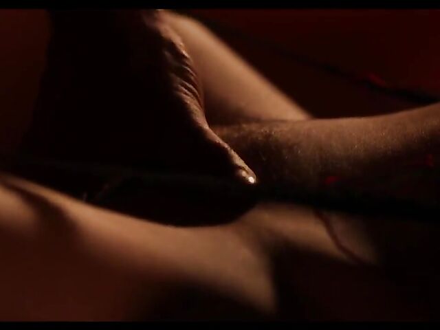 Sensual threesome in the dark with busty Candy Alexa